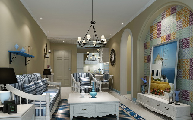 The curtain curtain group lets the room roam the coast wind